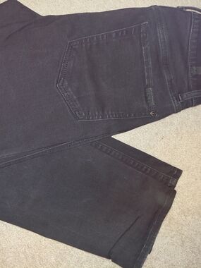 7 For All Mankind High Waist Cropped Straight Black Jeans